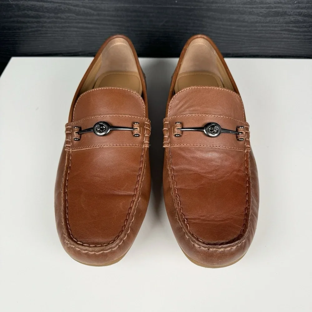 Coach Mott Driver FG2984 Brown Leather Loafer Dress Shoes Mens Size 10.5 D